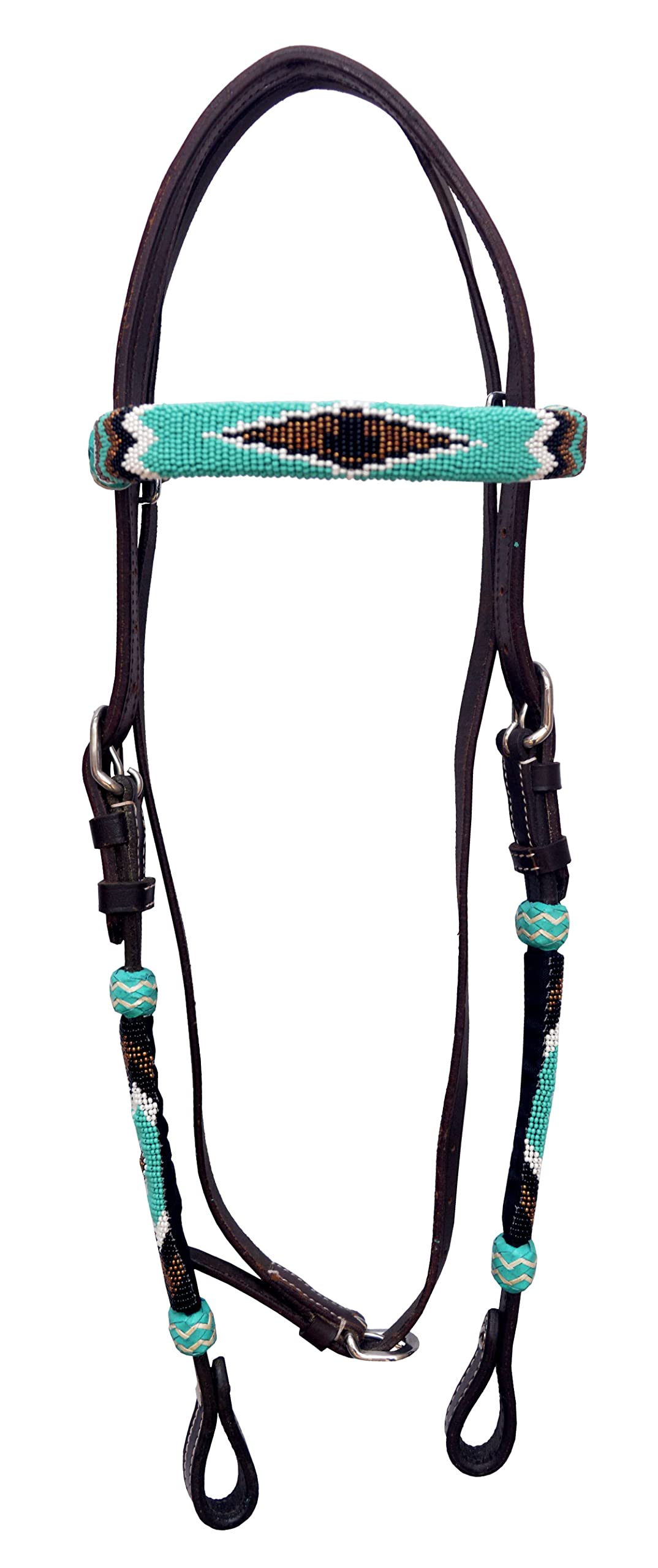 Licou Cheval En Cuir Tressé Marron - Style Western, Taille Adulte, Réglable