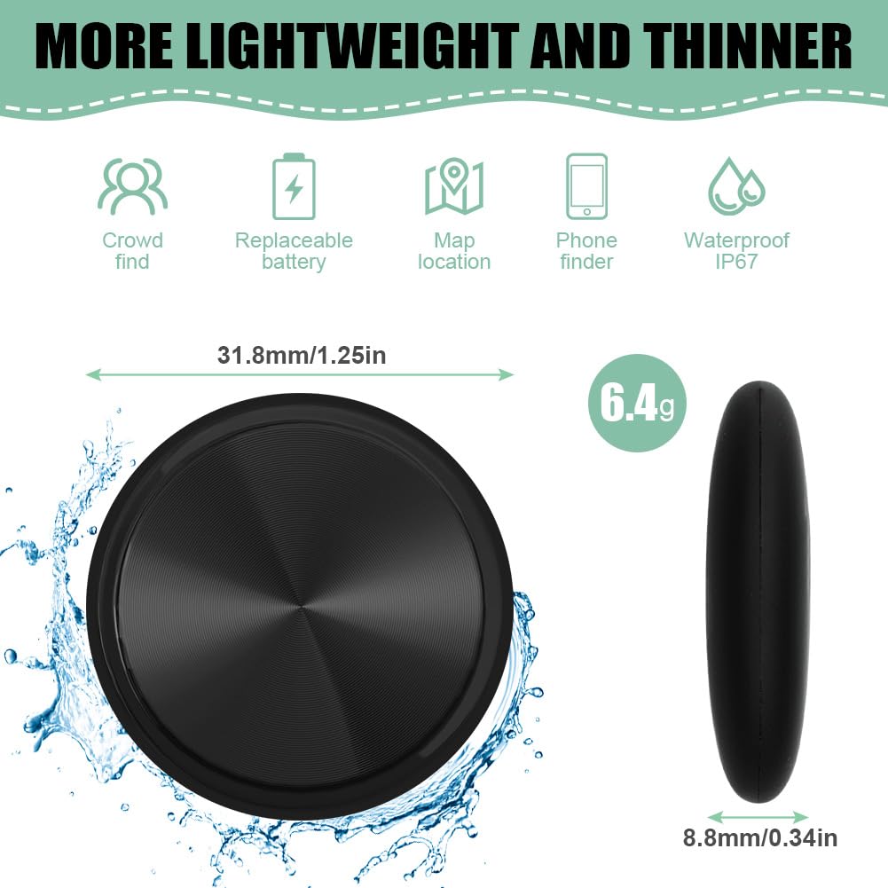 Ainiv Smart Tag 1 opakowanie, Bluetooth szukacz przedmiotów, tracker przedmiotów kompatybilny z iOS i Android, zasięg do 50 m/164 stóp, wodoodporny IP67, bezprzewodowy lokalizator zdalny dla kluczy