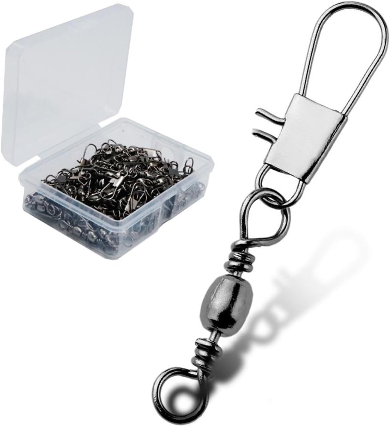 200/400pcs Swivels Fishing Stainless Steel Rolling Bal with Interlock Snap Carp Fishing Tackle Swivels