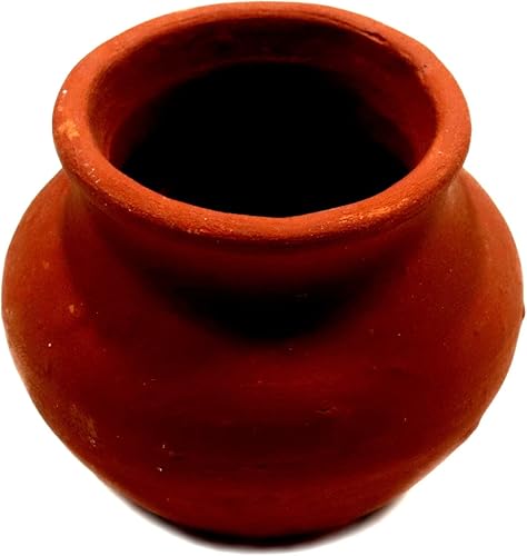 Miniatura 4 de Ashirwad Mitti Kalash Tierra, arcilla de tierra, barro de terracota Mati para matrimonios Puja Karvachoth Pot Grahpravesh Loza (4.5 pulgadas)