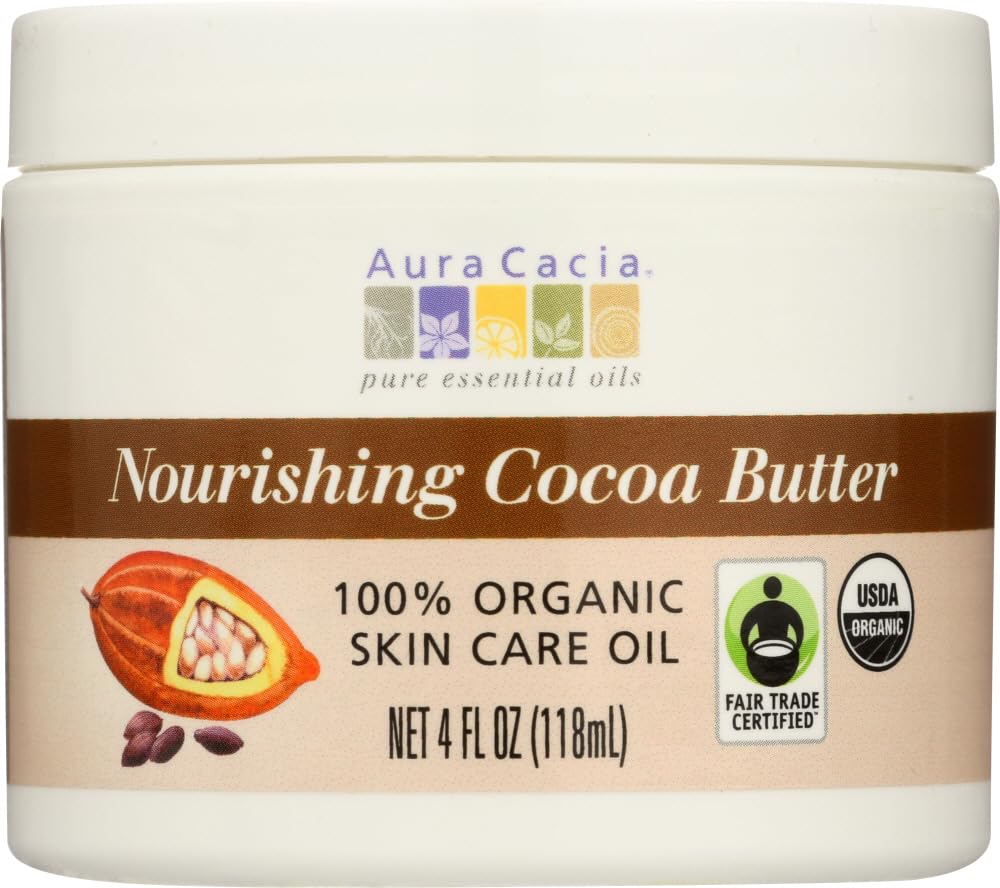 Aura Cacia Natural Cocoa Body Butter, 4 Ounce - 6 per case.6