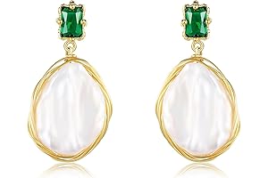 LOOYUUPEE Victorian Baroque Freshwater Pearl Dangle Drop Earrings for Women