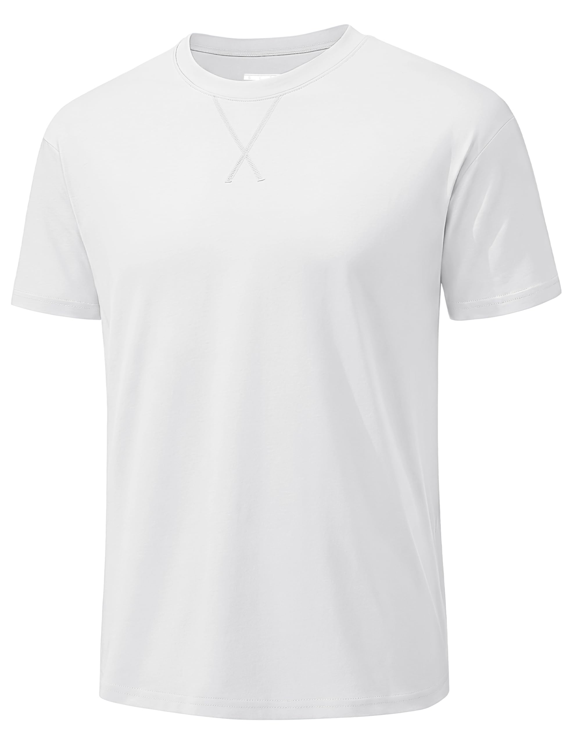 Cavva T Shirt Herren Baumwolle T-Shirt Basic Tshirt Sommer Rundhals Kurzarm Regular Fit Top Atmungsaktiv Oberteil
