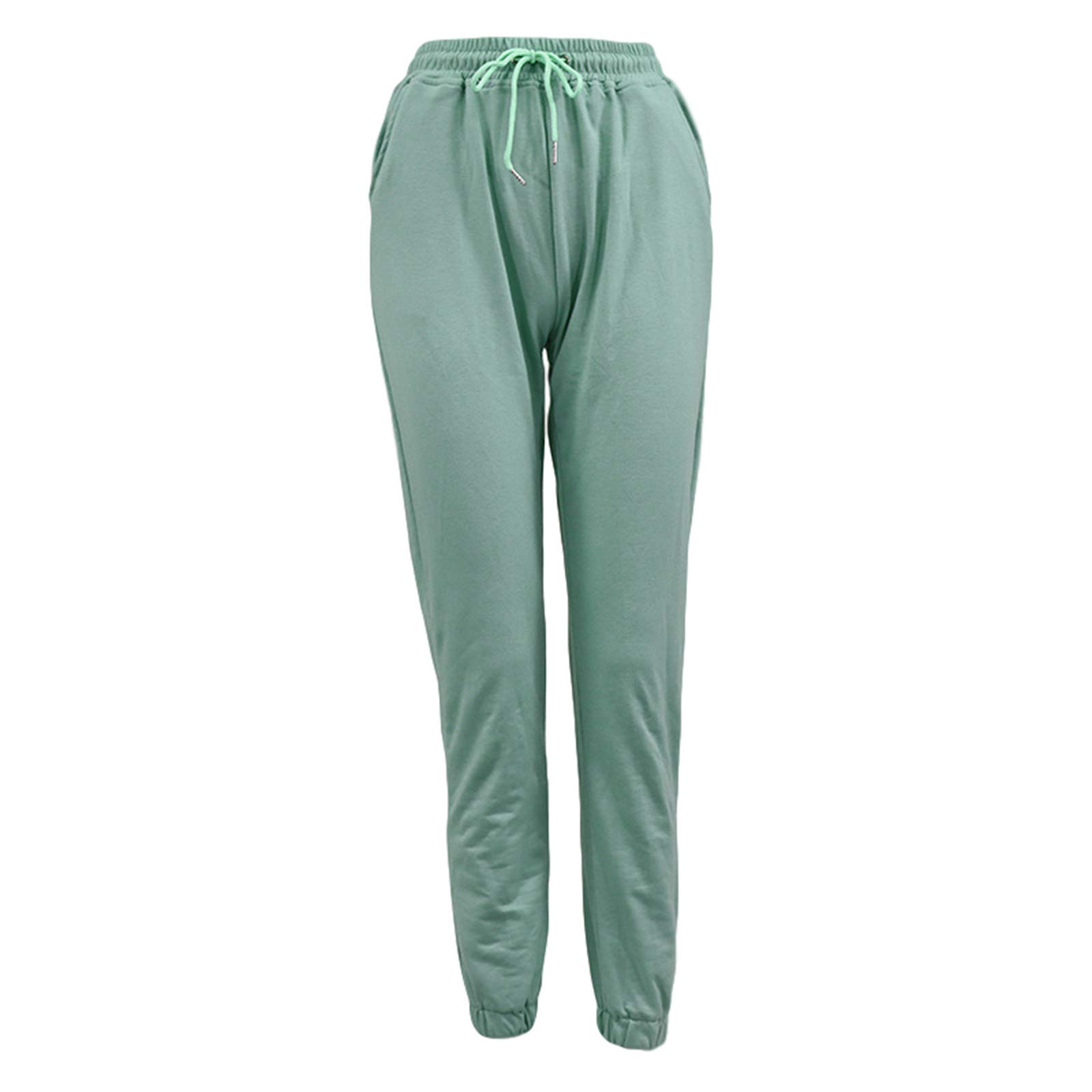 zhangqing Women Sports Pants Fashion Solid Color Loose Pants Casual Drawstring Pants