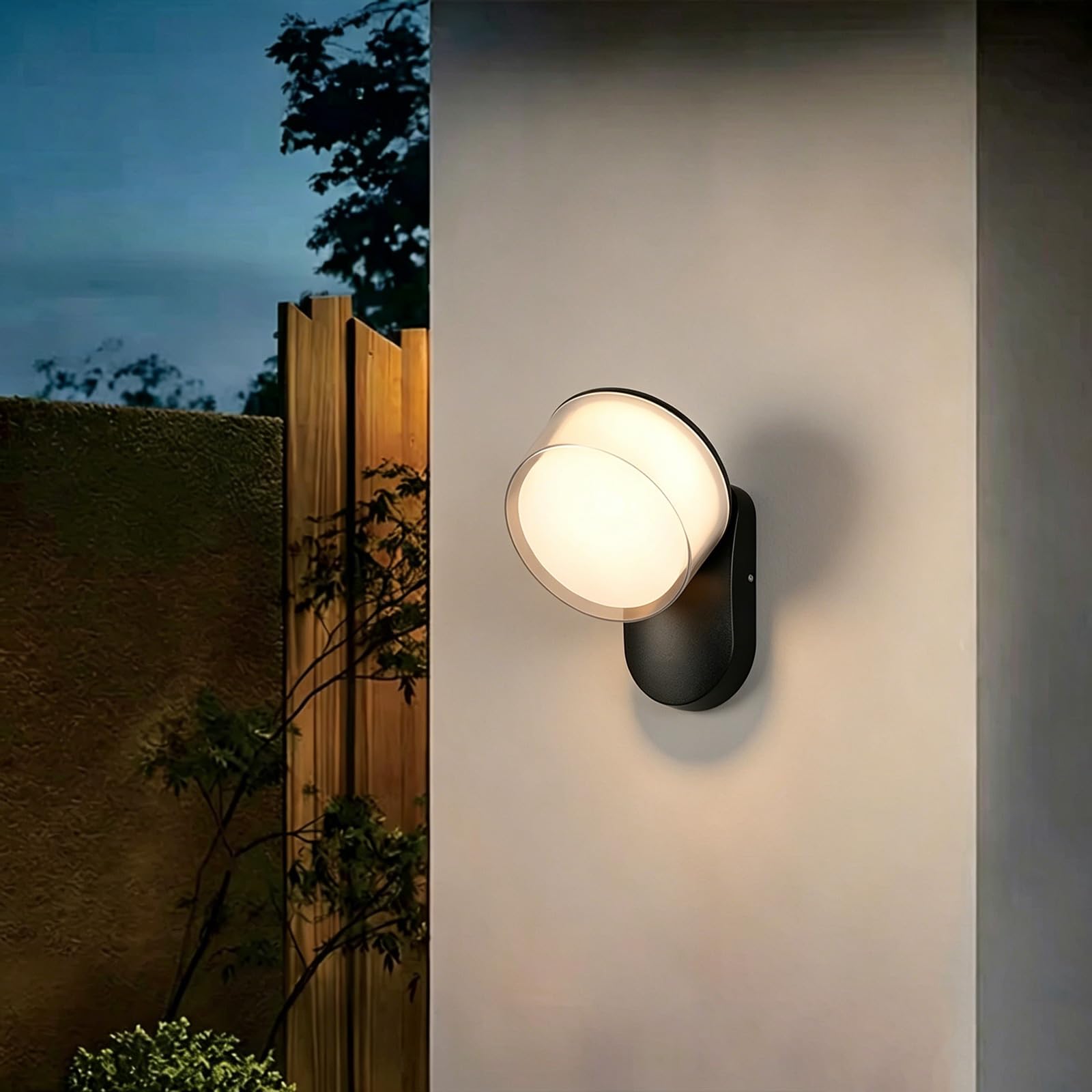 SDUYTDG Outdoor Wall Light, Black Aluminum Outdoor Lights IP65 Waterproof Rotatable Sconce Lighting, LED Porch Lights 3000K Patio Wall Light Fixture for House Garage Entryway Patio