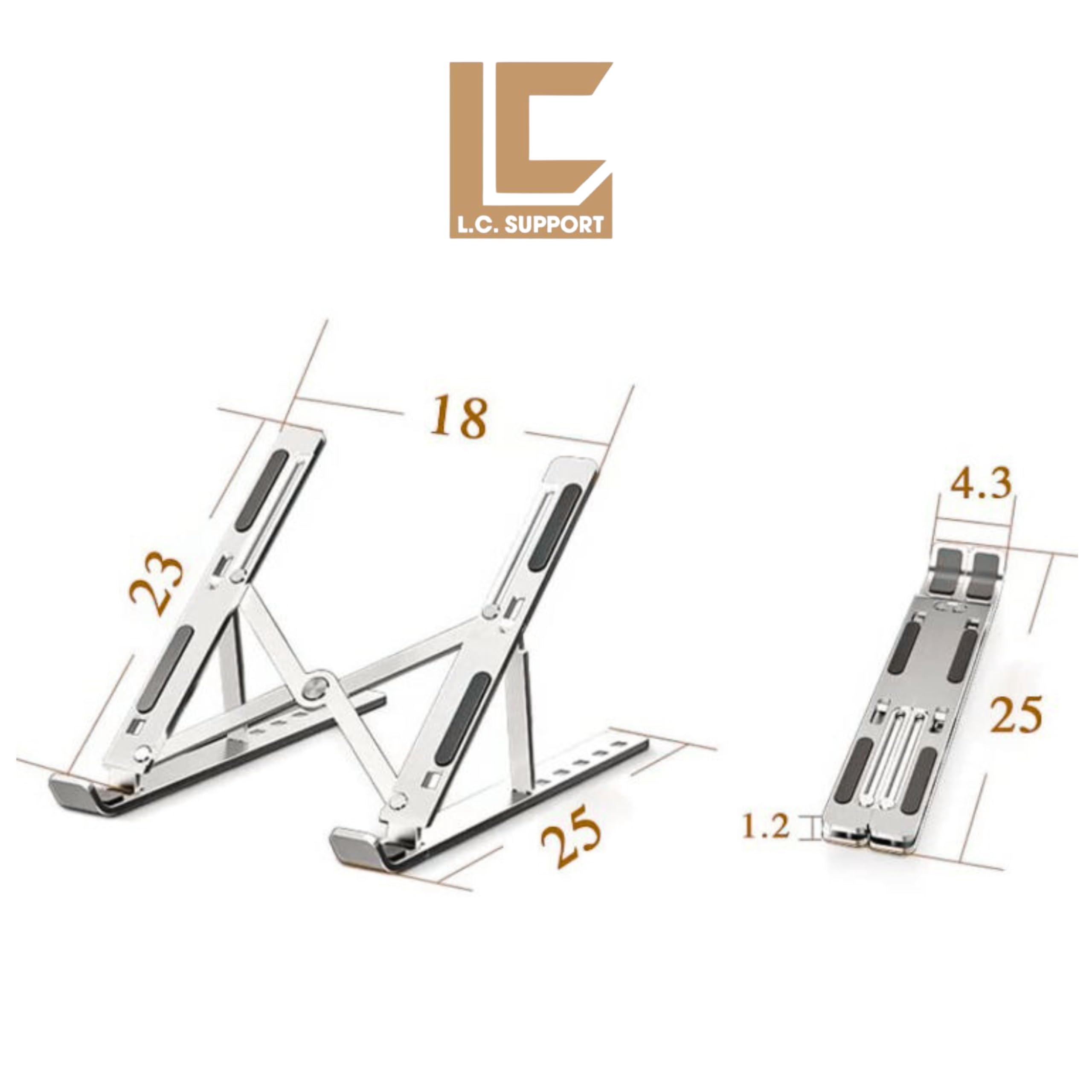 Supporto Regolabile Per Laptop 10-15,6 Pollici - Base Antiscivolo In Alluminio, 7 Altezze, Ideale Per Ufficio E Casa - Foto 6