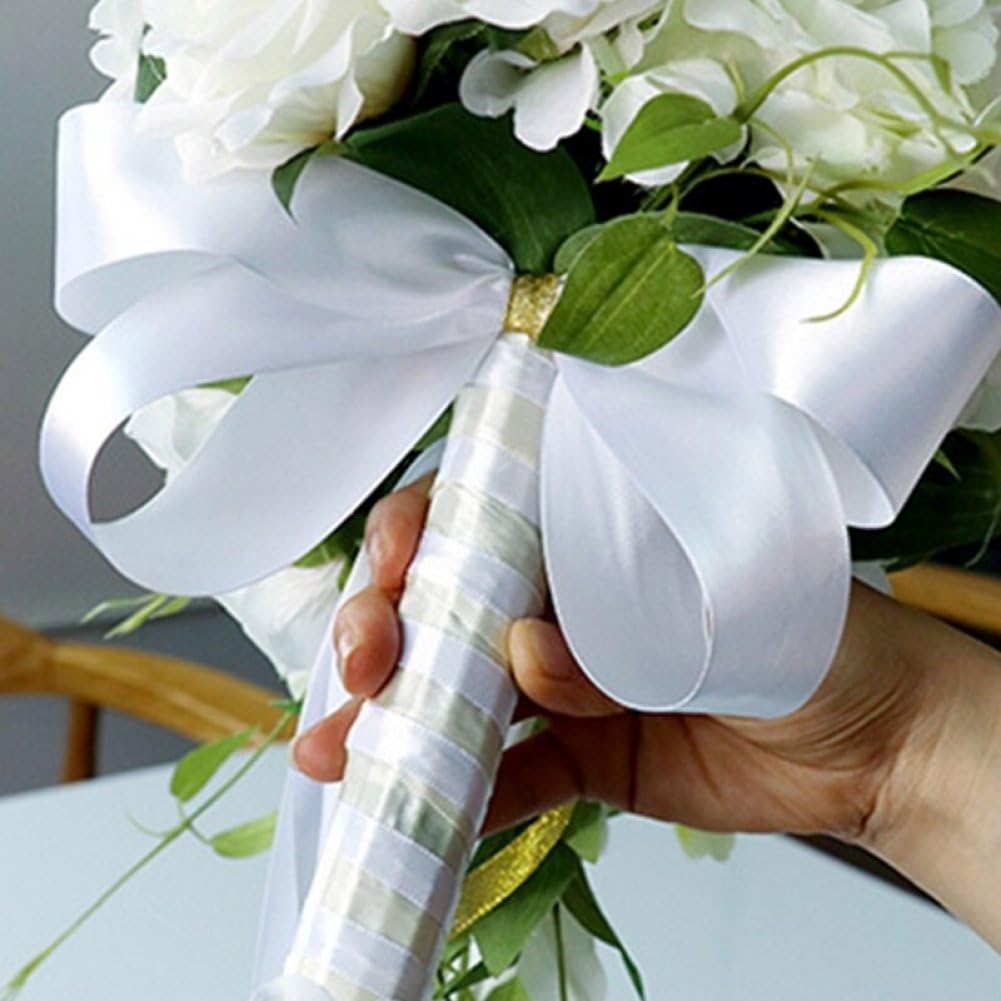 Hochzeitssträuße Für Die Braut, Hochzeitssträuße Kaskadierendem Blumenstrauß Künstlichen Rosen, Spitze, Langem Band, Brautstrauß Für Die Kirchliche Zeremonie