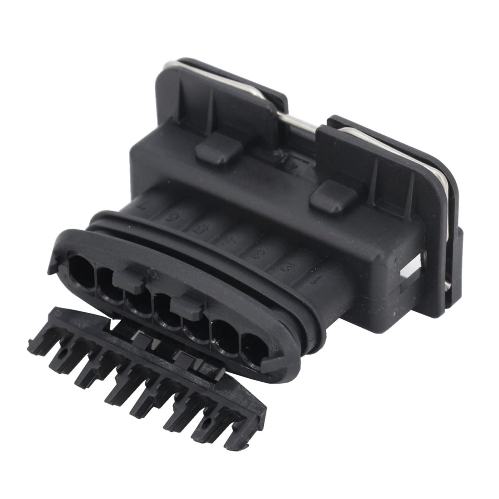Serie de 7 Pines de Conector Impermeable Alto de Alto Rendimiento Conector de plástico Negro con Terminal Dj7071-3.5-21 7p (Color : 5 PCS)