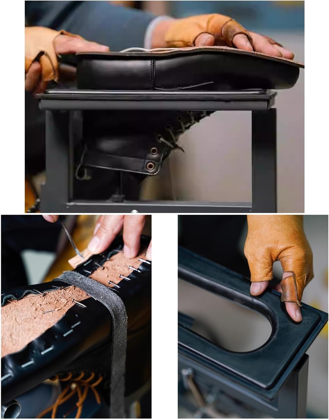 Morsetto per Cucire Scarpe, Ideale per la Realizzazione di Calzature Artigianali, morsa per Cucire la Pelle, Supporto in Metallo Resistente per Uso Fai-da-Te e Professionale.