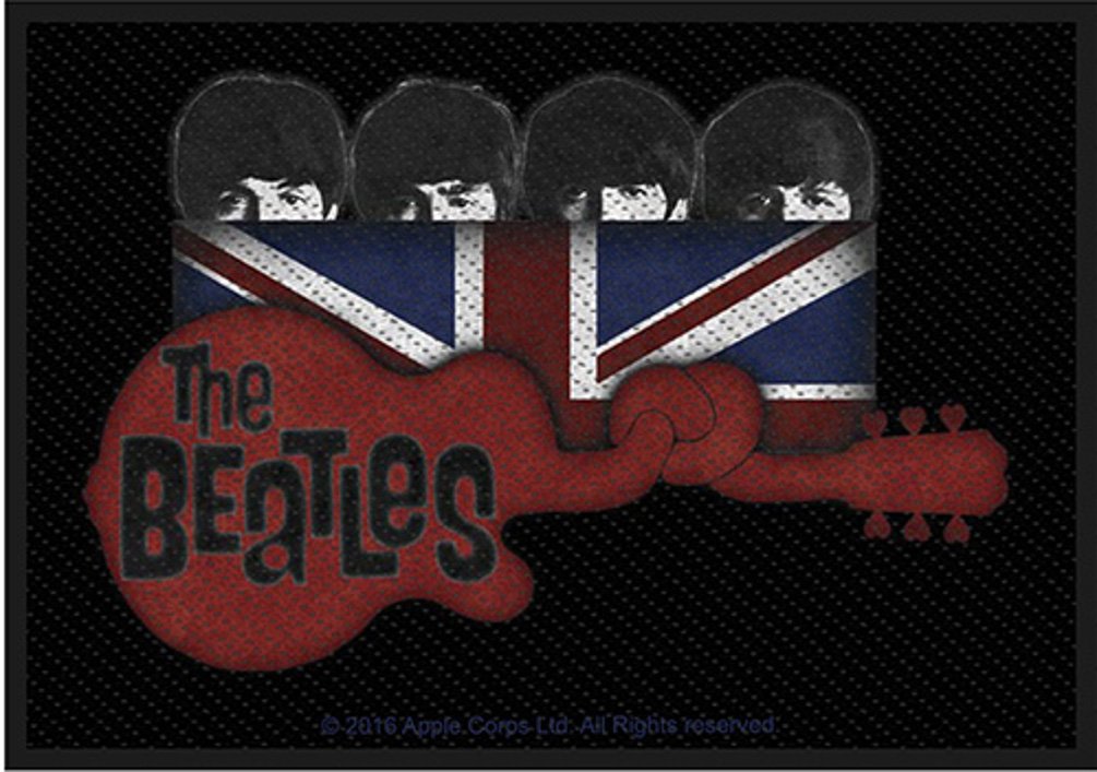 The Beatles - Union Jack And Guitar Woven Sew On Patch