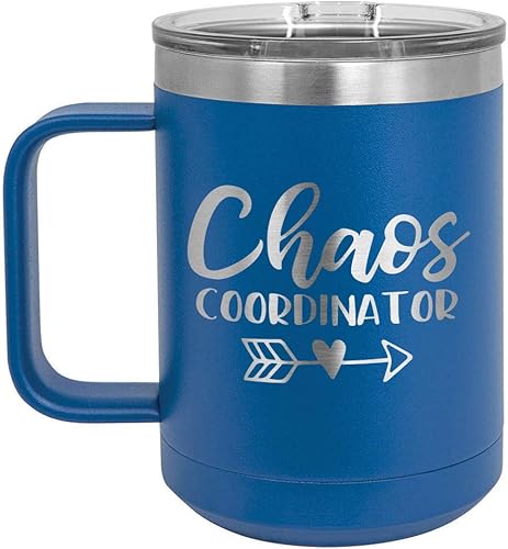 Miniatura 8 de CHAOS COORDINATOR Rojo 15 oz Taza de café wtapa deslizante  Taza de café de viaje aislada  Ideas de regalos de cumpleaños o Navidad de mujeres o