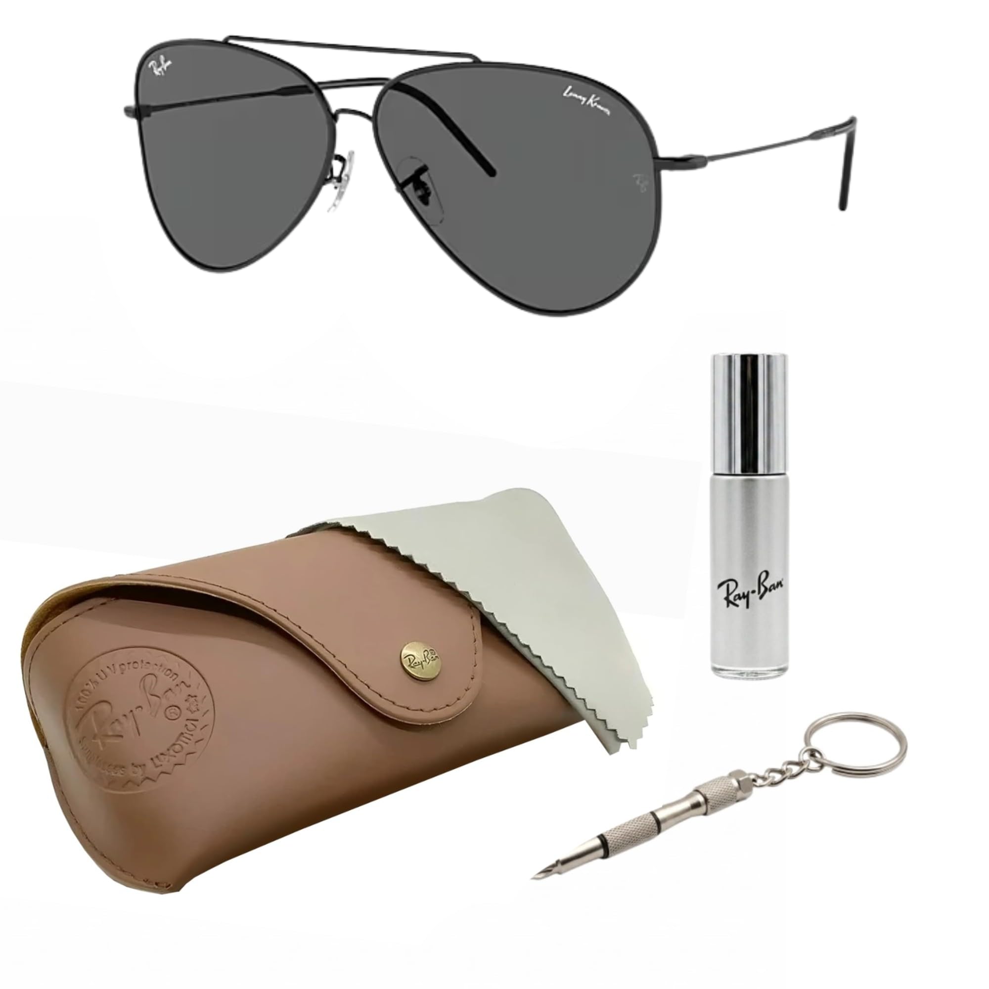 Ray-Ban RBR0101S LENNY KRAVITZ X AVIATOR REVERSE Sunglass w/Official Kit