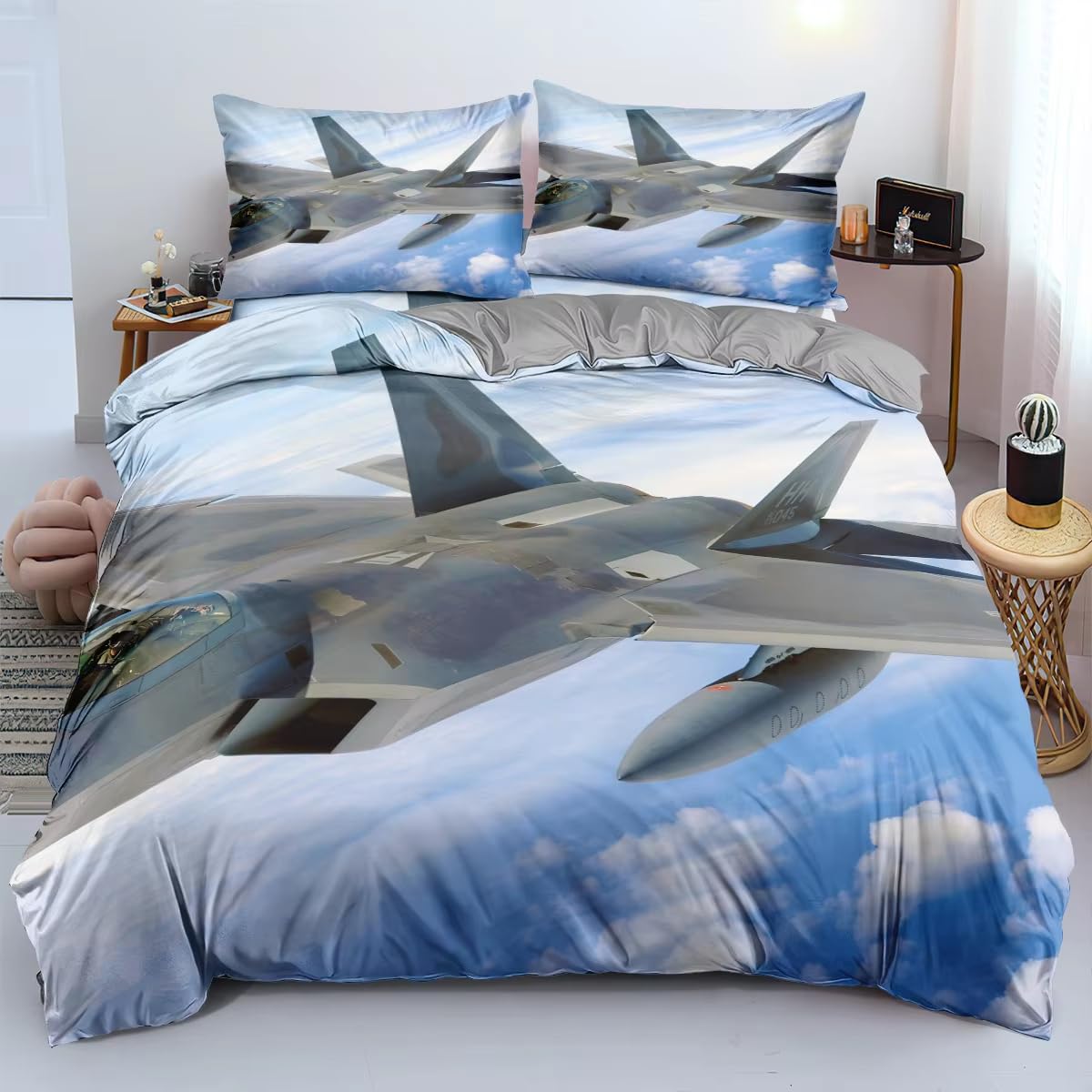 NDXRWDZR Double Duvet Cover Set Fighter Duvet Cover with Zipper Closure Bedding for Aldults Kids Soft Hypoallergenic Microfiber Quilt Cover 200x200 cm + 2 Pillowcases 50x75 cm