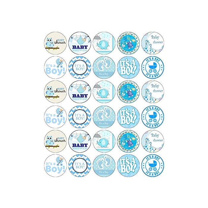 Buy 30 Baby Shower Boy Cupcake Toppers Edible Wafer Paper Fairy Cake