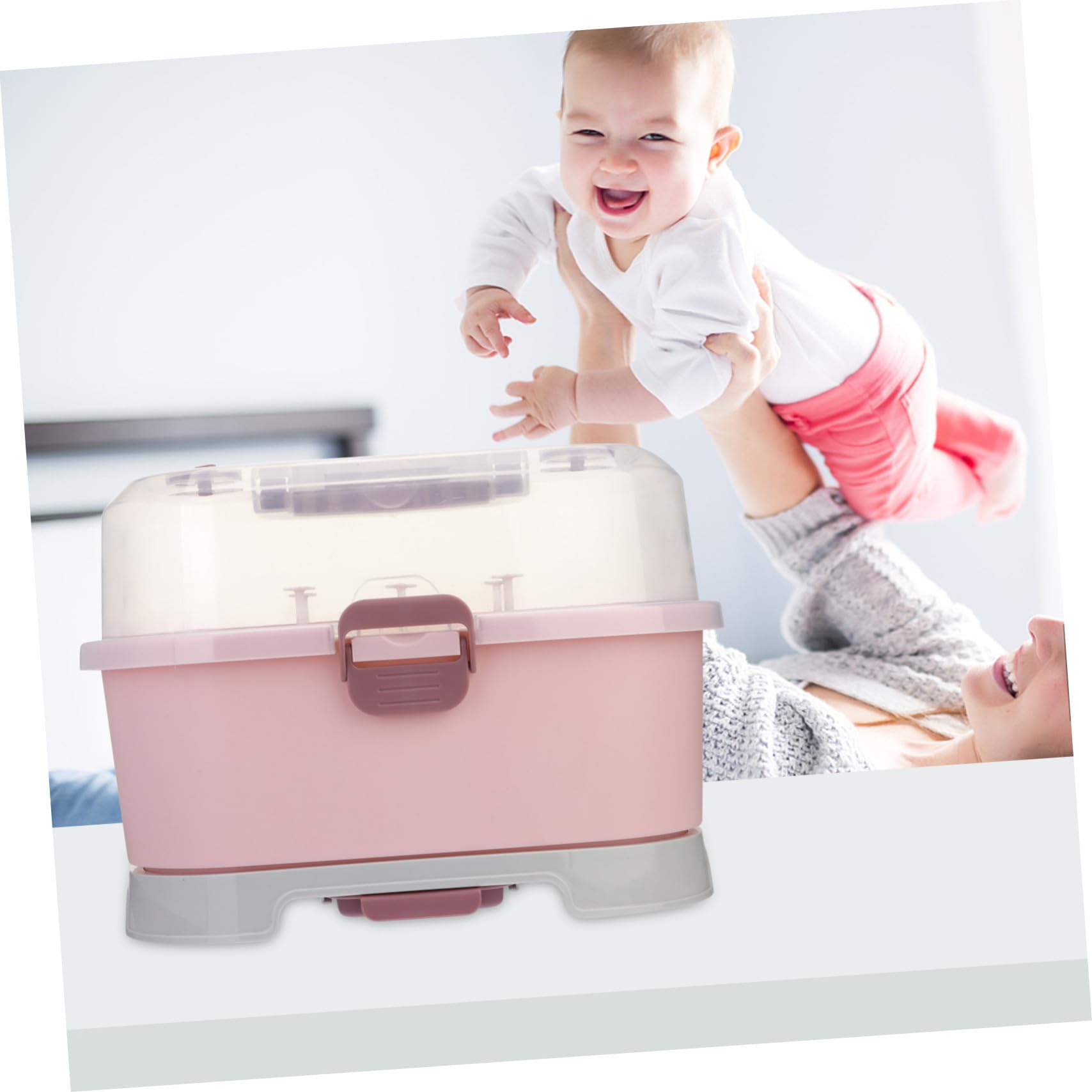 Aufbewahrungsbox Stauraum Pp Babyflaschen mit aus Große Gutem Verschluss Ausreichend Praktischer Babyflaschen Organizer und Zuhause und Unterwegs