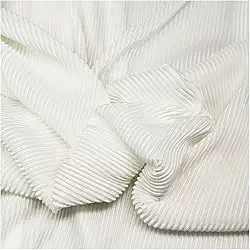 Tecido plissado tecido elástico linha textura elástica listras finas tecido designer para calças sociais terno costura 150 cm largura M105F2 (marfim)