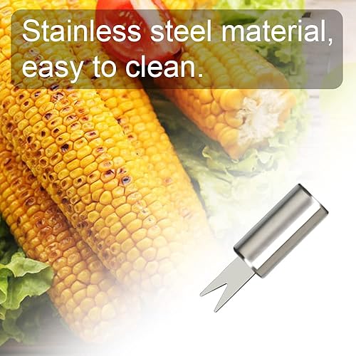 Miniatura 4 de Senzeal 8 soportes para mazorcas de maíz de acero inoxidable, brochetas de maíz en la mazorca, tenedores para barbacoa, tenedores para el hogar,