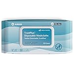 SUNKISS Trustplus Wet Wipes for Adult No Rinse, Extra Large 8x12 Body Cleaning Washcloths for Elderly Incontinence & Cleansing, Fresh Scented, 50 Count