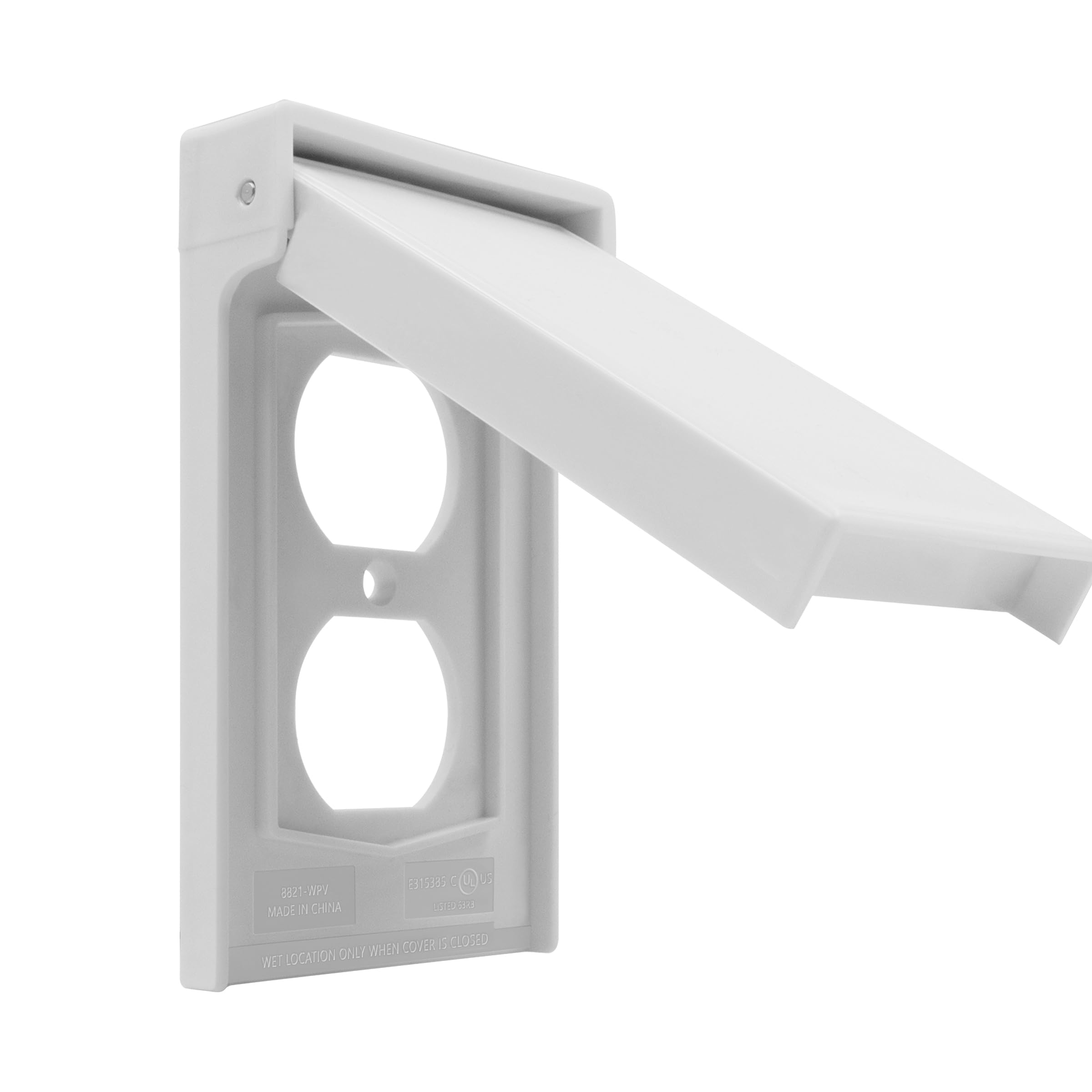 ENERLITES Vertical Duplex Weatherproof Wall Plate, Outdoor Electrical Outlet Cover, Standard Size 1-Gang 4.84ââ‚¬Â x 2.83ââ‚¬Â, Thermoplastic, 8821-WPV-W, White-image-37