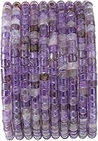 Vista 1 de Cuentas de amatista natural en forma de cilindro corto 2x3mm 155 piezas Tubo Cuentas sueltas de piedras semipreciosas para hacer joyas Diseño