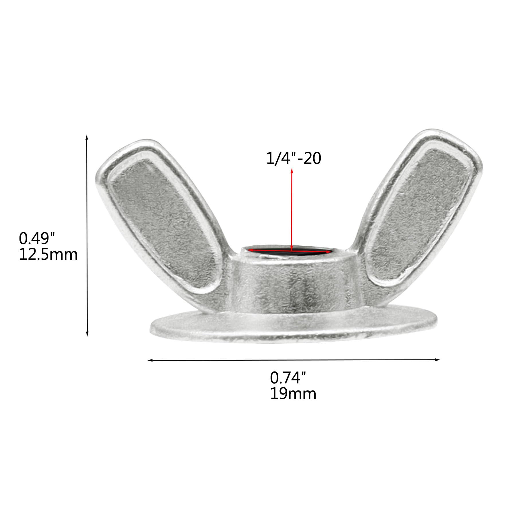 Washered Wing Nuts - 50 Pack 1/4-20 Zinc -5