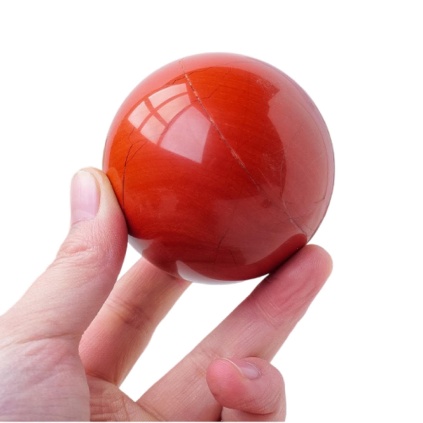 MDBJTCYZN red Jasper Crystal Ball Stone Rough Polished Home Office feng Shui Decoration Ornaments,30mm