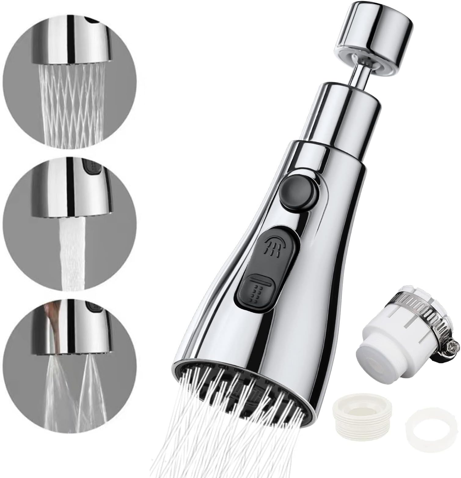 Tap Extender for Kitchen Sink, Rotatable Splash Filter Faucet With 3 Modes,Kitchen Tap Extension Flexible forKitchen/bathroom,Kitchen Sink Accessories Items