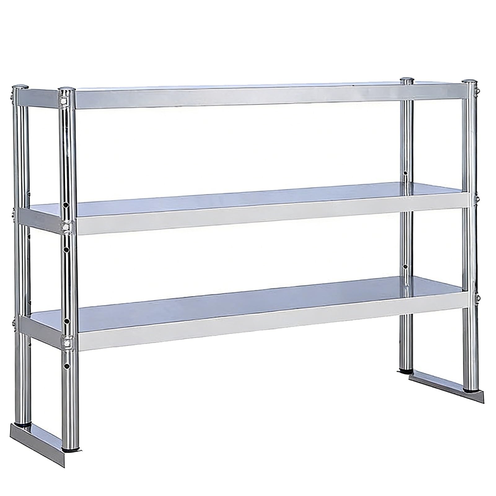Scaffale da tavolo a 3 ripiani in acciaio inox, regolabile, per cucine, ristoranti, bar, garage, ripostigli (70 x 30 x 100 cm)