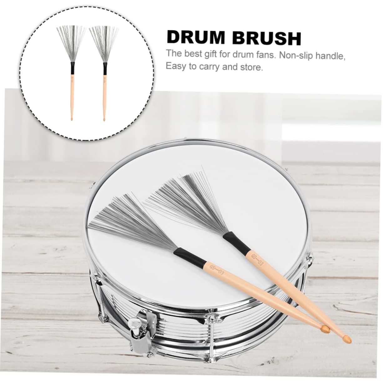 ibasenice Wire Drum Brush for Maple Drumsticks Jazz Drum Special Brush Drumstick Accessory