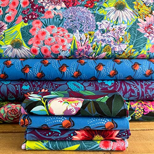 Paquetes de tela floral - Flores hechas mi día A - Anna Maria - Paquete - FSFB130-4 cuartos de grasa - 100% algodón (flores hechas mi día A - paquete - FSFB130) Cover