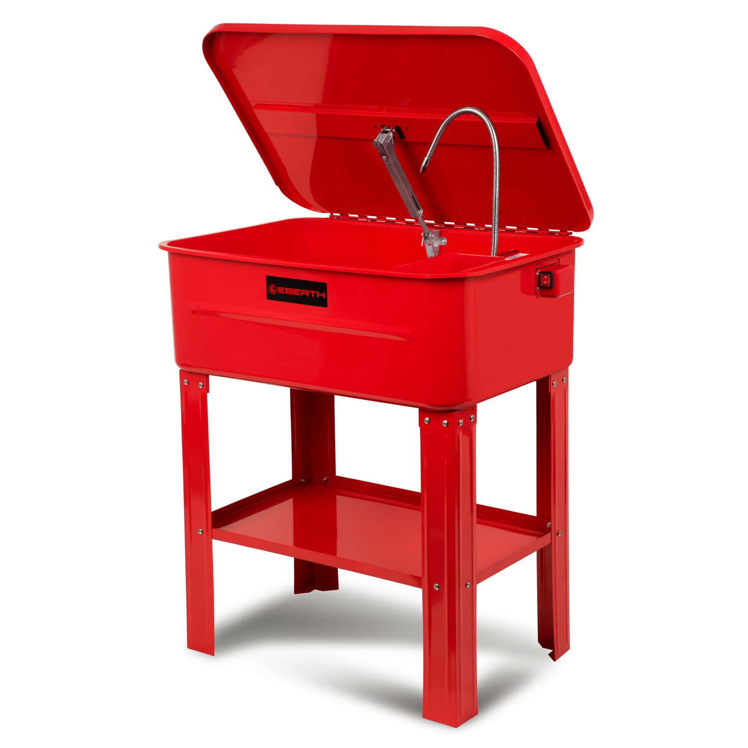 EBERTH Fontaine de Dégraissage des Pièces Mécaniques avec Pompe et Grand Bac de Lavage de 80L, Fontaine de Nettoyage Professionnel pour Atelier mécanique, Appareil électrique avec Débit de 10L/Min