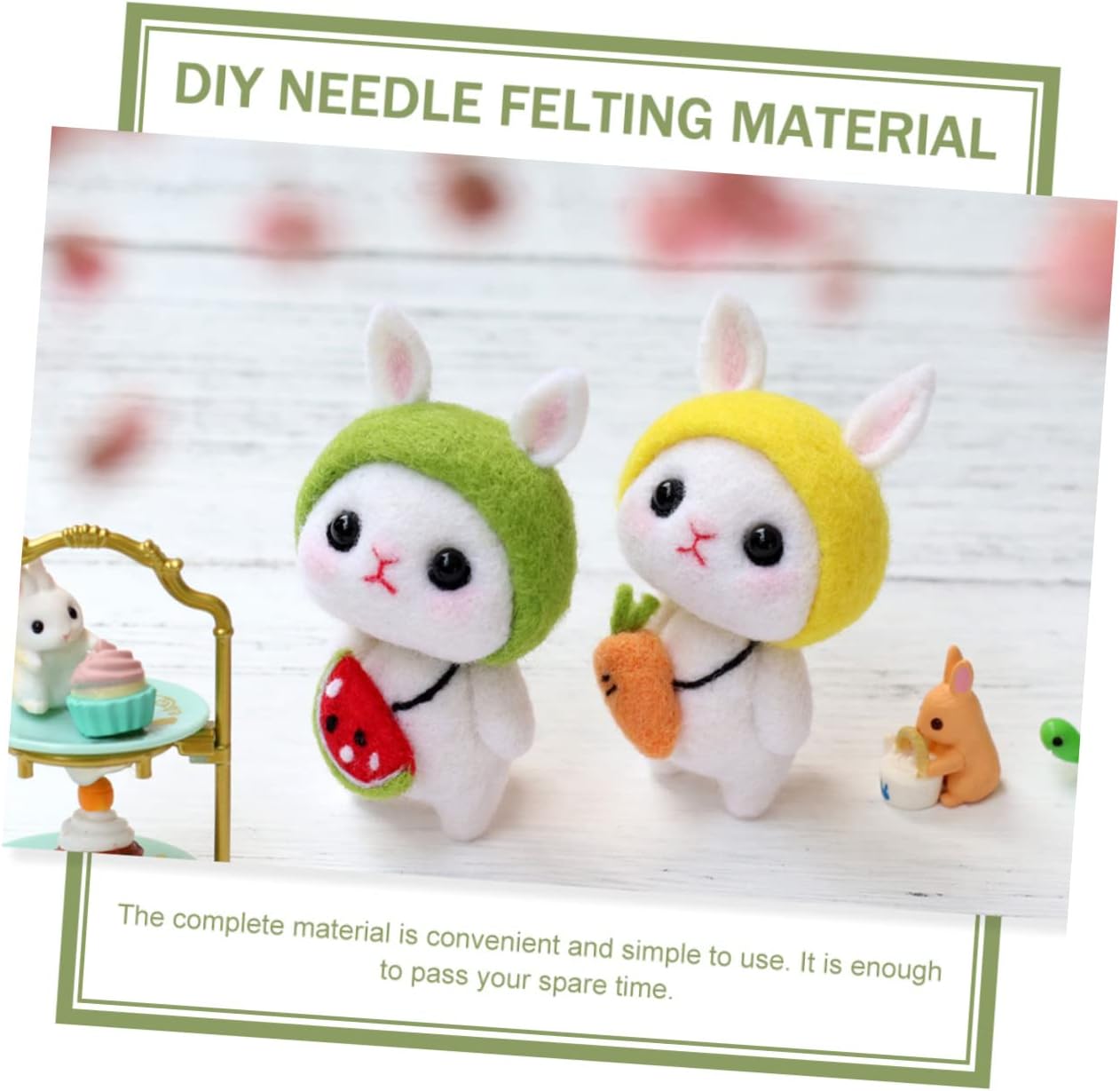 NUOBESTY 4sets Convenient Needle Felting Kits Miniature Doll Felting Materials for Crafting Random Styles for Beginners and Adults