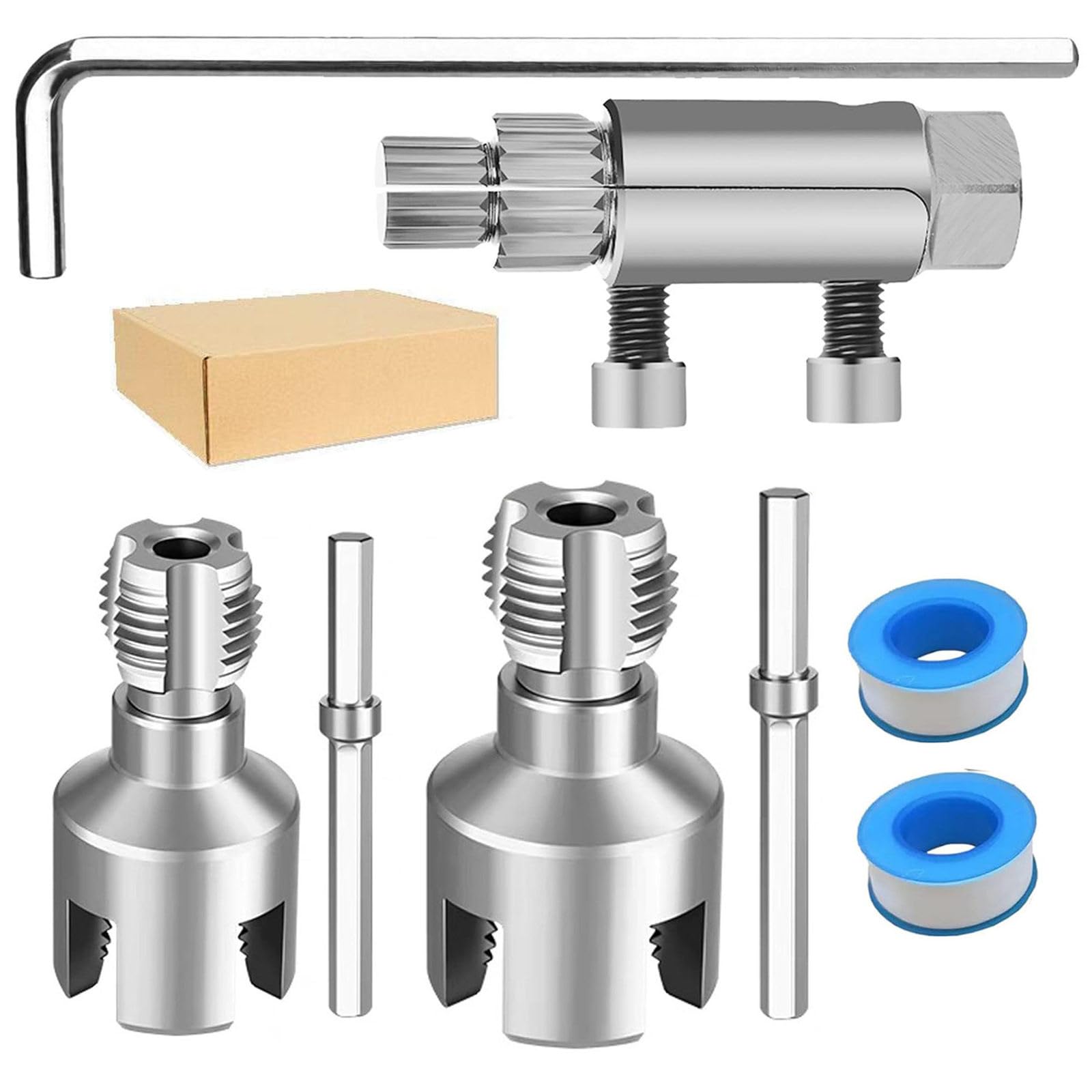 Hdoytxxm Water Pipe Inner Hole Opener Universally Tappings Tool Electric Drill Hexagonal, 1/2 ' ' 3/4 ' ' Thread New Electric Drill Tapping Tool