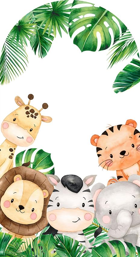 36 piedi oro e verde giungla safari bandierine decorazioni a triangolo di carta bandierine ghirlanda per zoo a tema baby shower primo compleanno ragazzi ragazze Wild One hawaiano decorazioni per feste