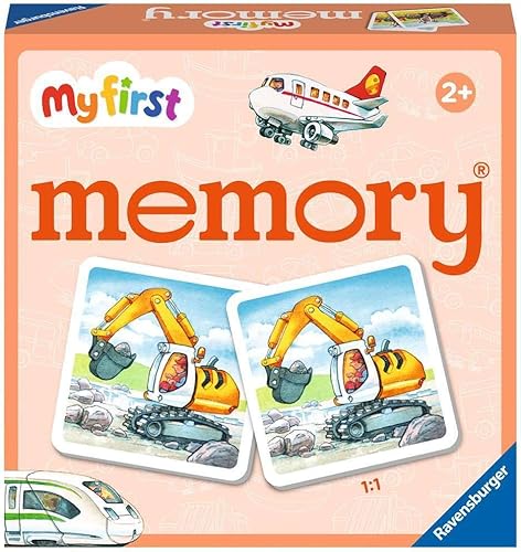 Ravensburger Vehicles My First Memory Juego de Vehículos para Niños de 2 años en Adelante  Un Divertido y Rápido Juego de Emparejar Imágenes