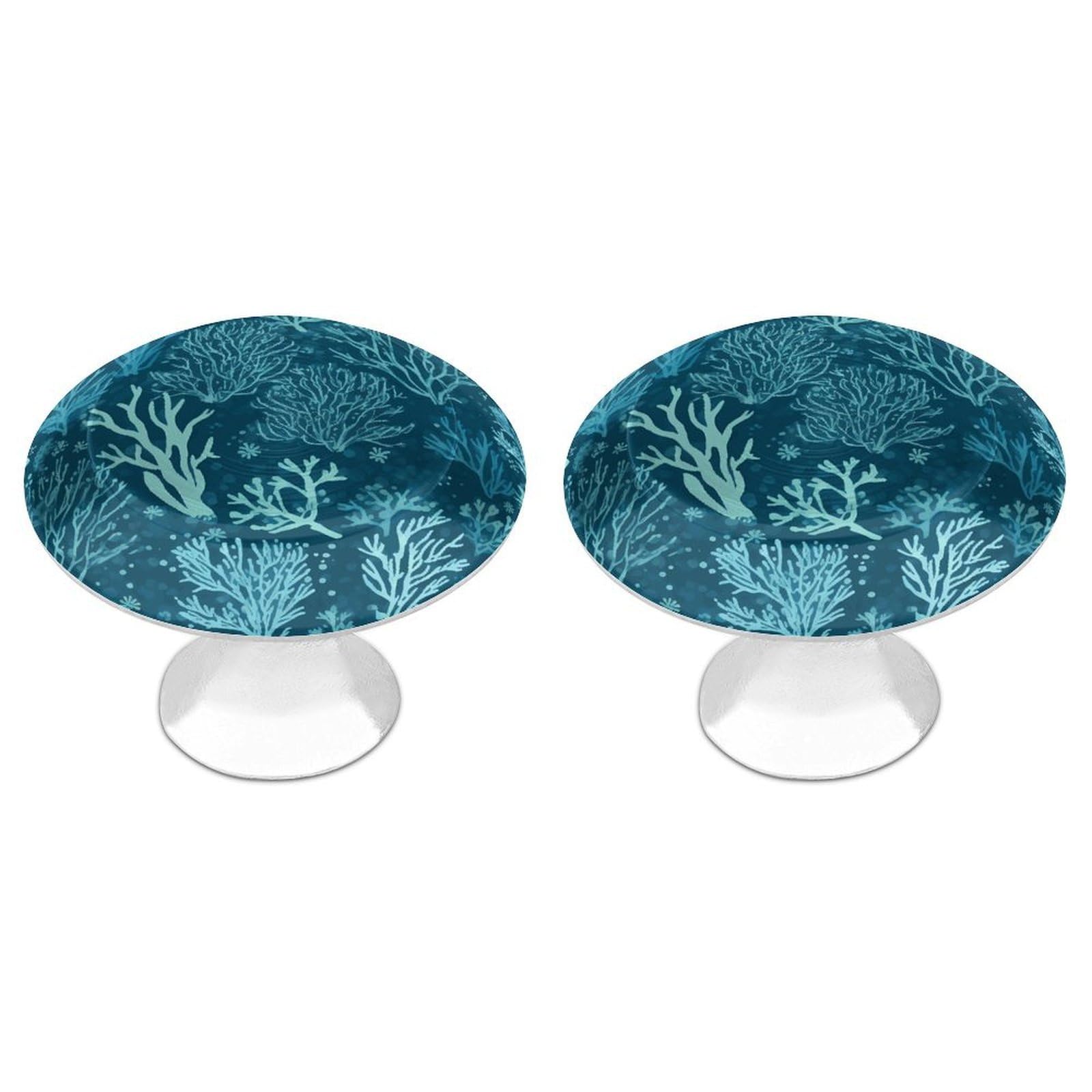 Btcowzrv Style Green Sea Blue Seaweed 2 Pack Cabinet Knobs Drawer Pulls