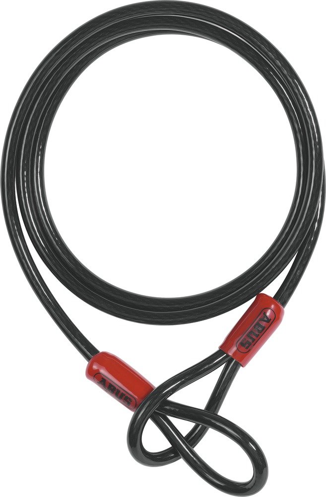 ABUS Vorhängeschloss Messing 70/45 - wetterfest - ABUS-Sicherheitslevel 5 & Schlaufenkabel Cobra 10 - Stahlseil mit Kunststoff ummantelt - 3 Meter lang, 10 mm stark