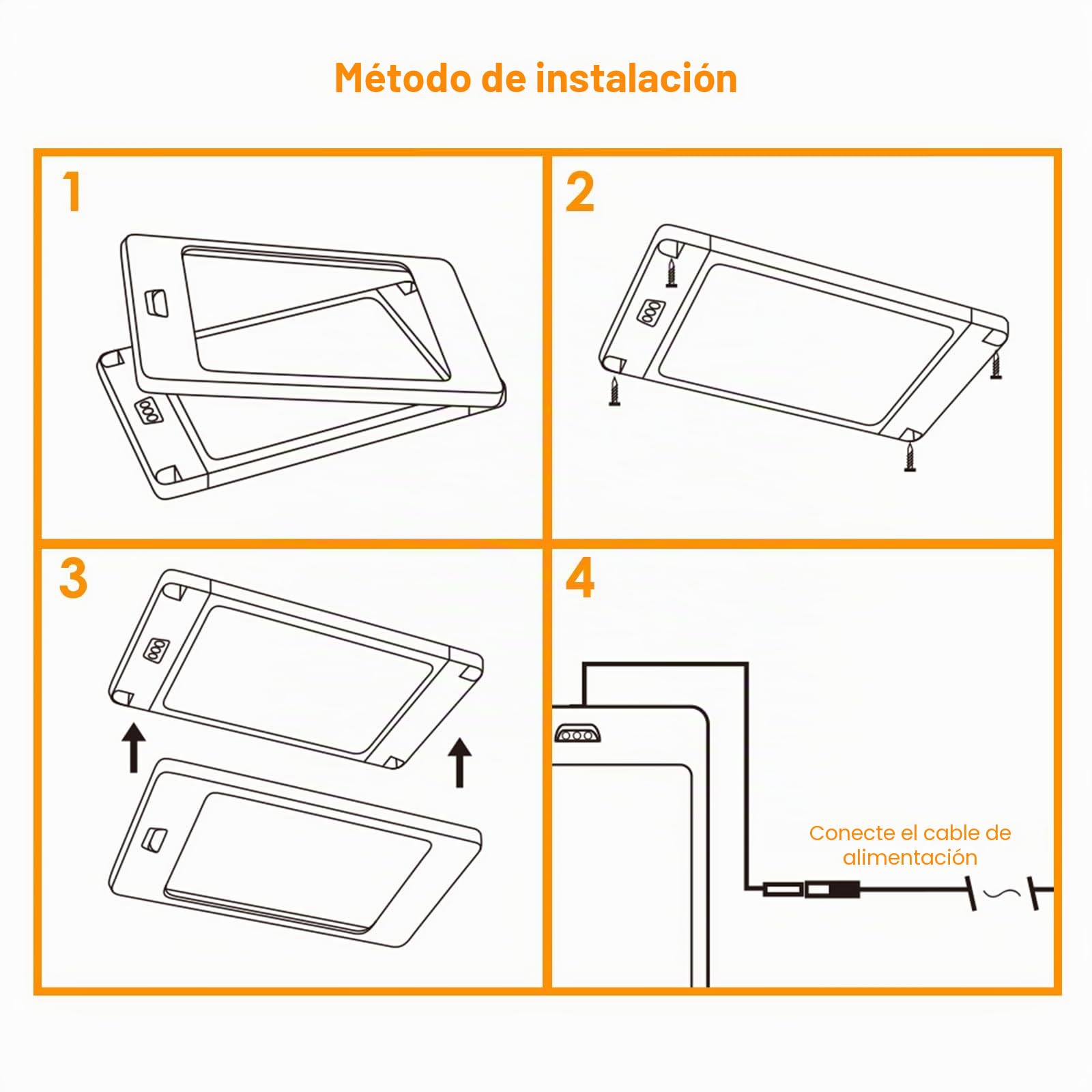 ENUOTEK Lámparas Panel LED Bajo Muebles Cocina 5W 4000K 3 Lámparas | Interruptor Sensor de Mano, Función Atenuación Continua, Luz Blanco Neutro, Armarios Empotrados