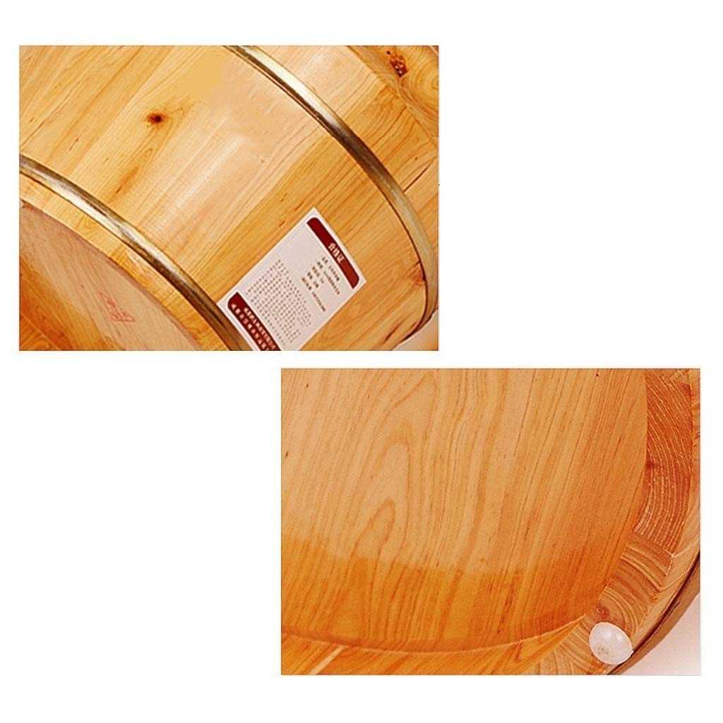 Hölzernes Fußbecken, Massivholz-Fußwanne, Pediküre-Schüssel Spa-Massage-Zedern-Pediküre-Fässer Haushalts-Fußbad-Fass (Color : Natural)