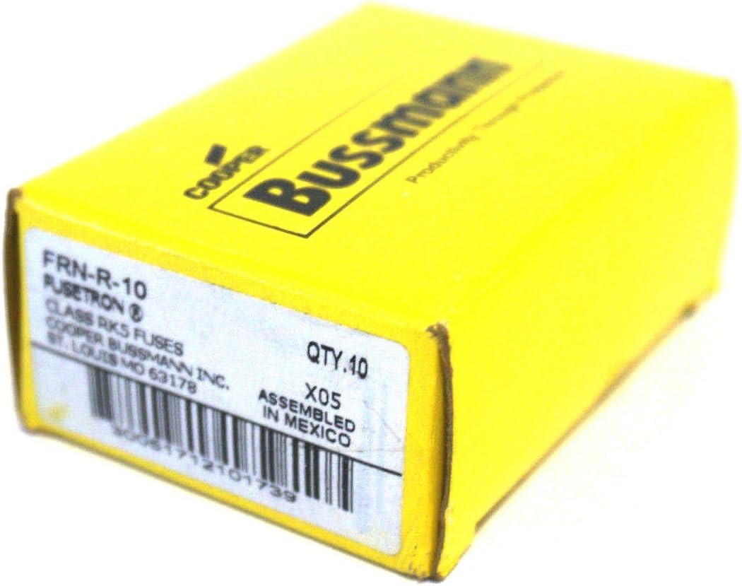 Bussman FRN-R-10 10 Amp 250Vac/125Vdc Fusetron Dual-Element Time-Delay Fuse