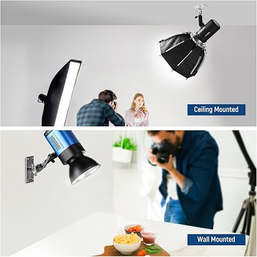 Miniatura 4 de NEEWER ST-WM2 - Pasador de pared para techo de 6.5 pulgadas con cabeza de bola giratoria de 360 y 10 tornillos, soporte de pared para estudio