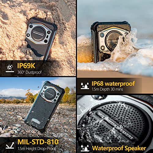 Oukitel Wp22 Rugged Smartphone Unlocked, 13+256Gb Large Storage Helio P90 125Db Large Speaker 10000Mah Battery 48Mp+20Mp Night Vision Camera 6.58" Fhd Screen Android 13 Ip68/Ip69K 4G Dual Sim Nfc Otg #TOP5