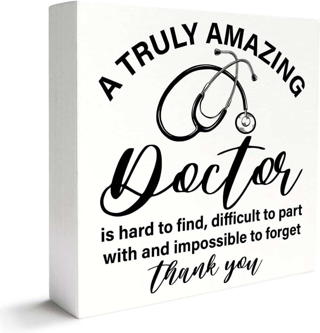 Doctor Thank You Box Sign 5x5 Inch Inspirational Desk Decor
