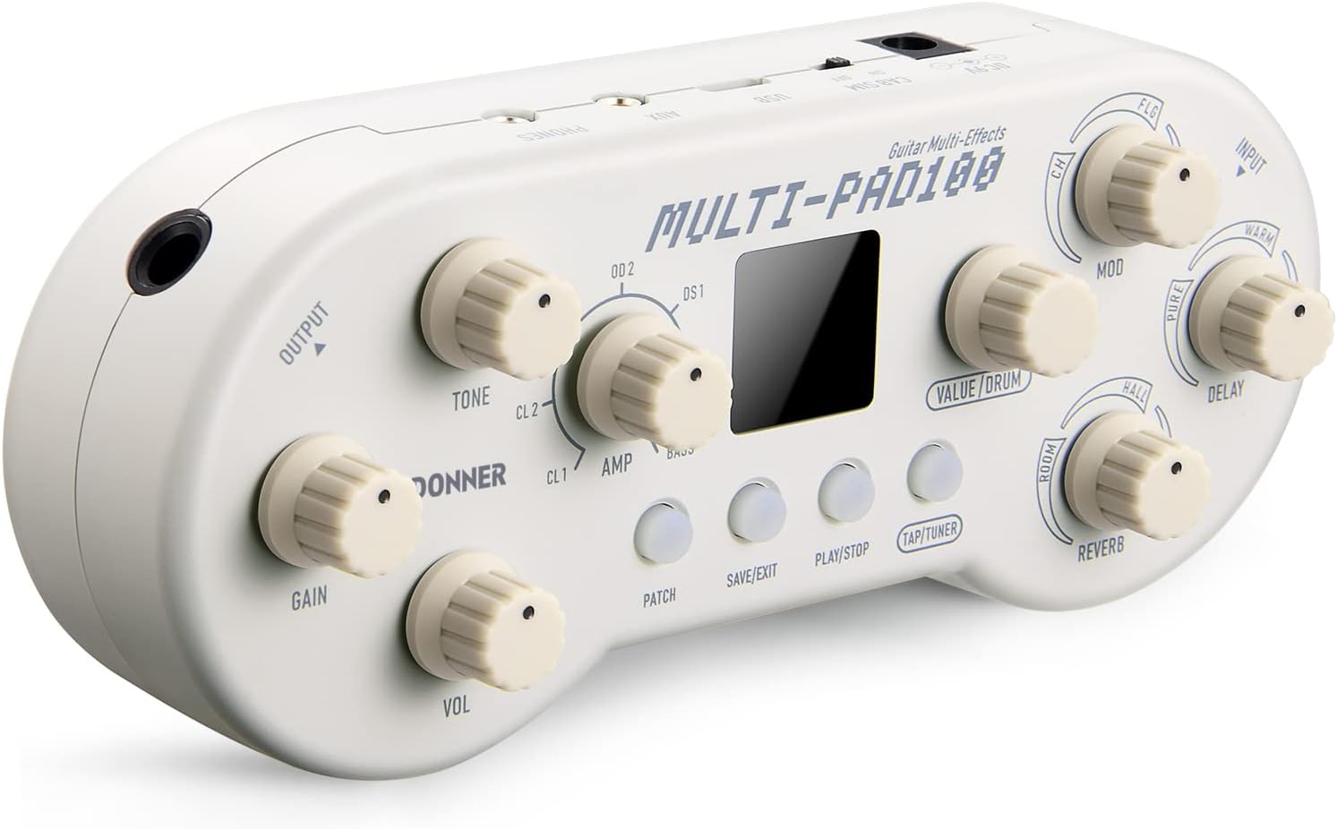 Donner Multi Effects Pedal MultiPad100, 5 Effects 7 Amp Modes 40 Drum Rhythms with