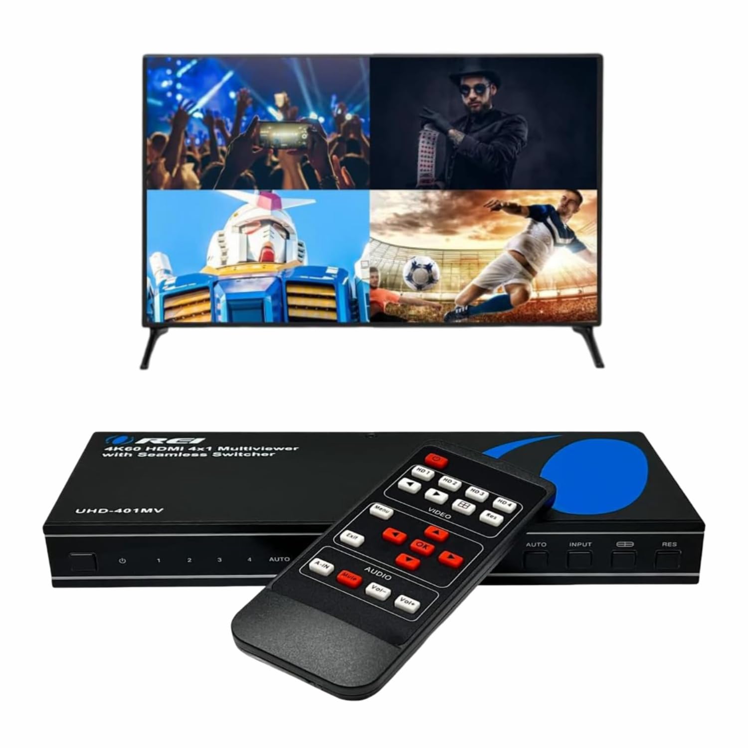4K HDMI 4x1 マルチビューワー UHD-401MV Amazon.co.jp: OREI 4K マルチ HDMI ビューア クワッド 4 in 1出力