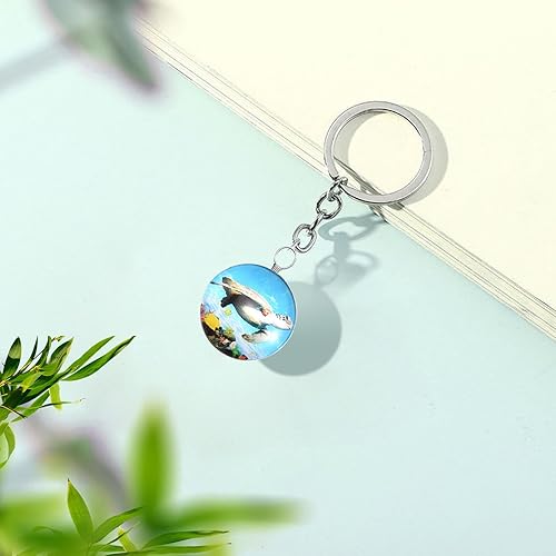 Miniatura 7 de 20 piezas mixtas 3D con imagen 3D de tortuga marina, dijes de peces con cuentas de cristal de animales del océano, cuentas de resina transparente,