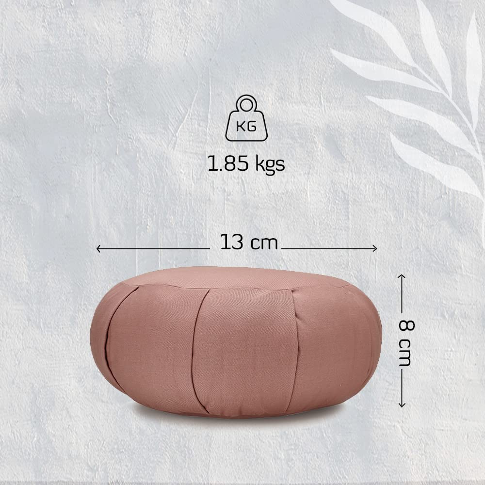 Sarveda Round Zafu Meditation Cushions | Organic Cotton | Yoga (Orange) 3