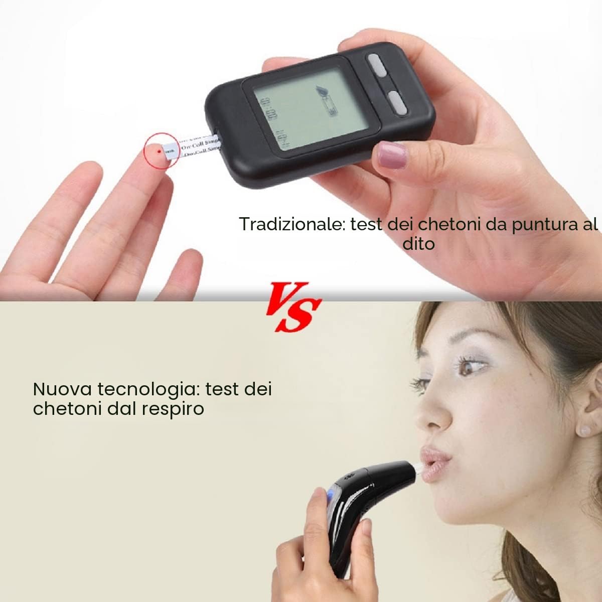 Misuratore di respiro chetonico, tester preciso per chetosi per il monitoraggio della chetosi con 10 bocchini