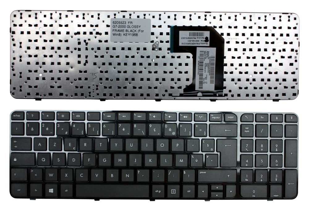 Clavier pour ordinateur portable HP Pavilion g7-2100sa de rechange AZERTY noir - 2