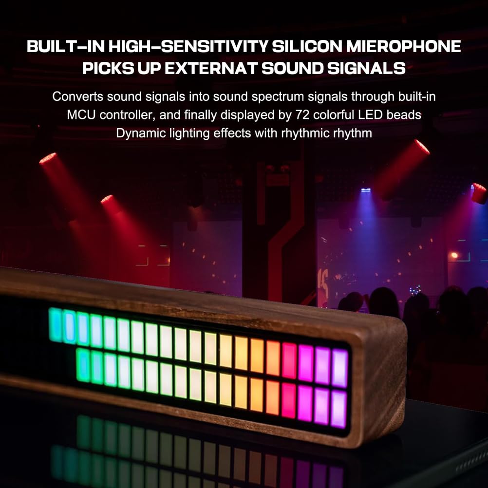 Luce ritmica musicale, LED Music Sync RGB luce con display dinamico e microfono integrato per studio e sala giochi